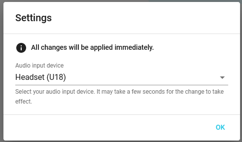 Audio Input Device Settings